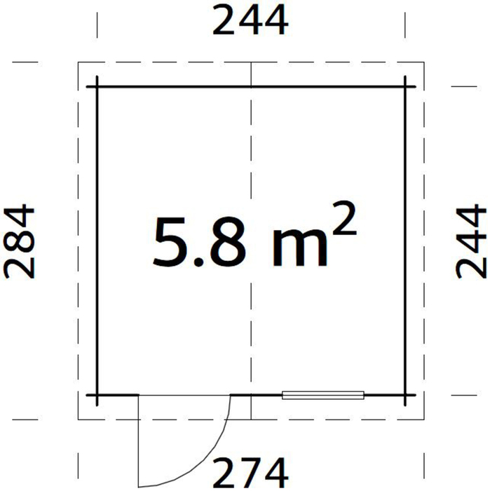 Palmako redskabsrum Minna 260 x 260 cm